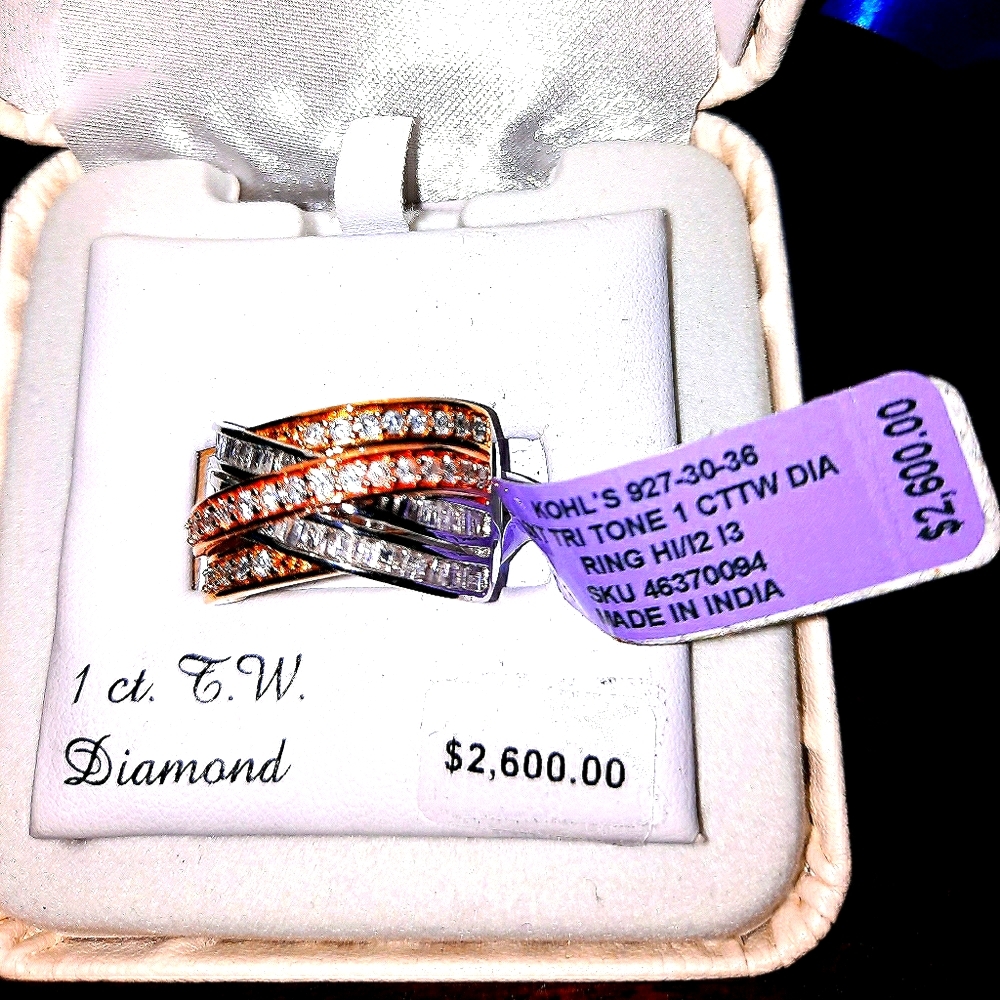 Tri-Tone Gold Ladies Diamond ring